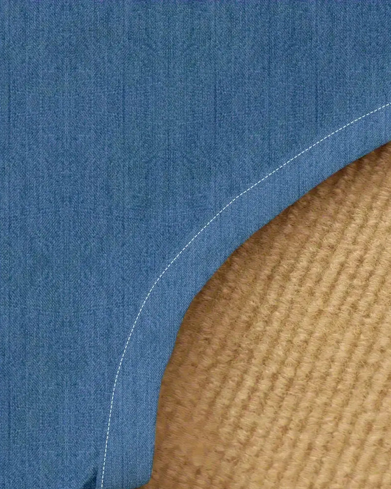 Sleeveless Denim-Look Dress