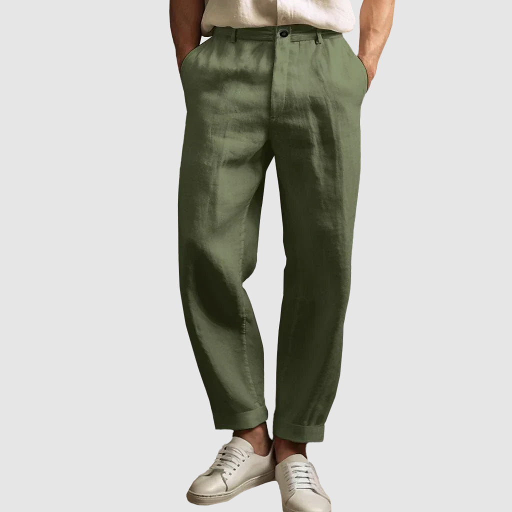 Lorenzo Vitali Linen Straight Cut Pants