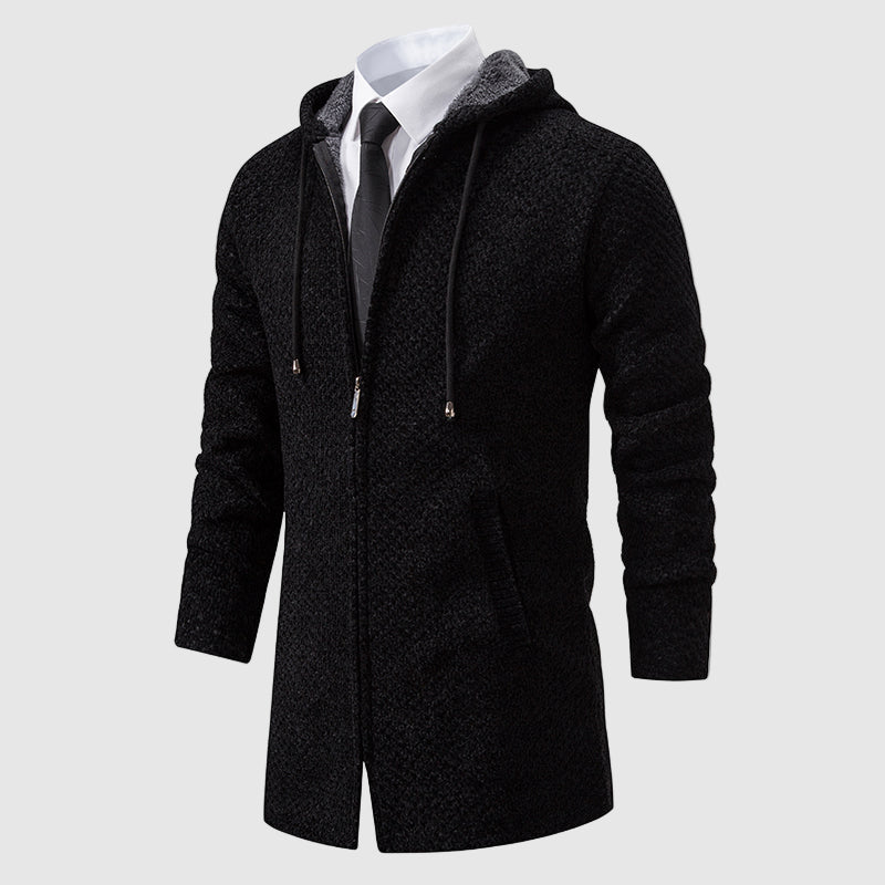 Lorenzo Vitali Textured Knit Hooded Coat