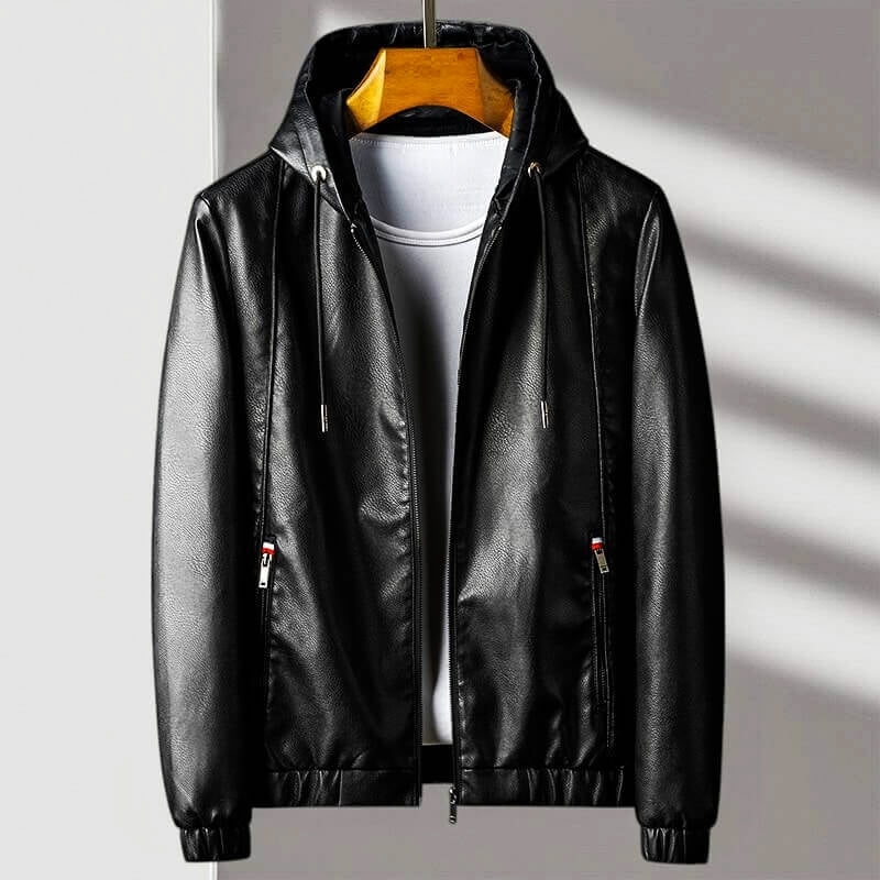 Roberto Russo Hooded Leather Jacket