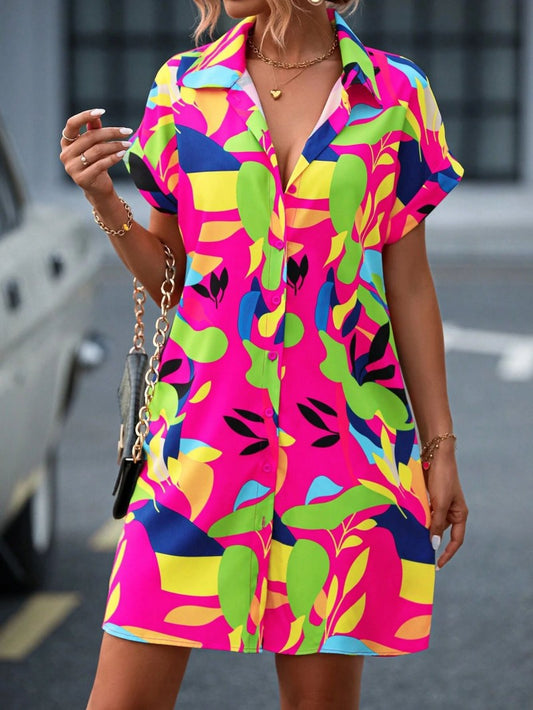 Millie - Effortlessly Chic Printed Shirt Dress