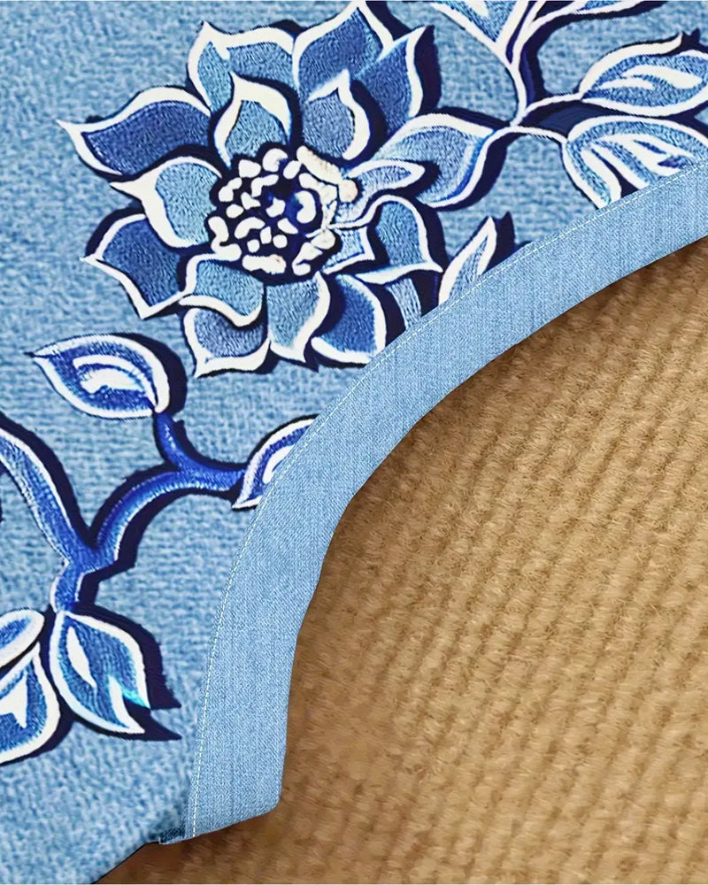 Sleeveless Denim-Look Dress