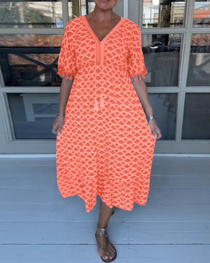 Winona - Summer V-Neck Tassel Dress