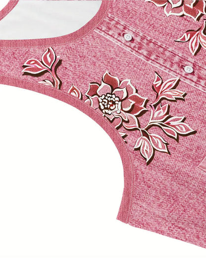 Sleeveless Denim-Look Dress