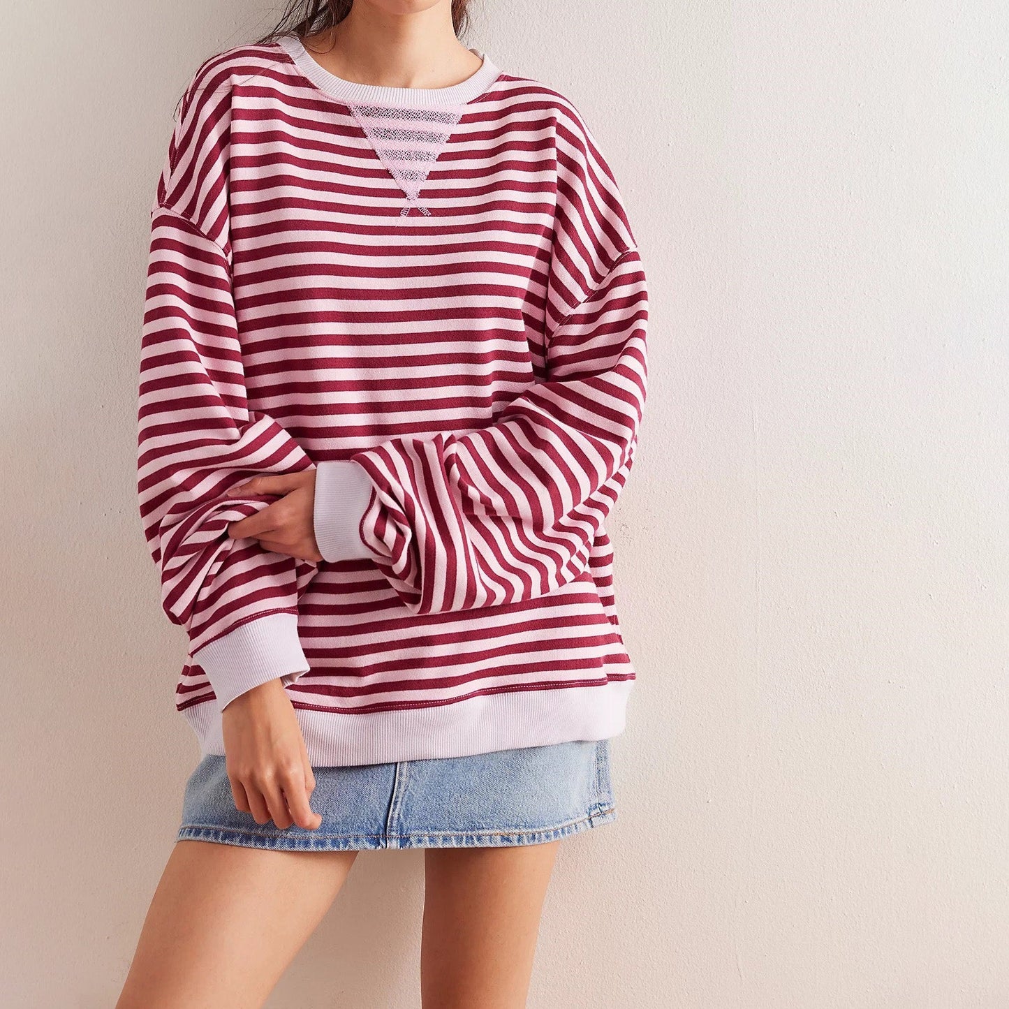 Elise Leroy Striped Comfort Sweatshirt