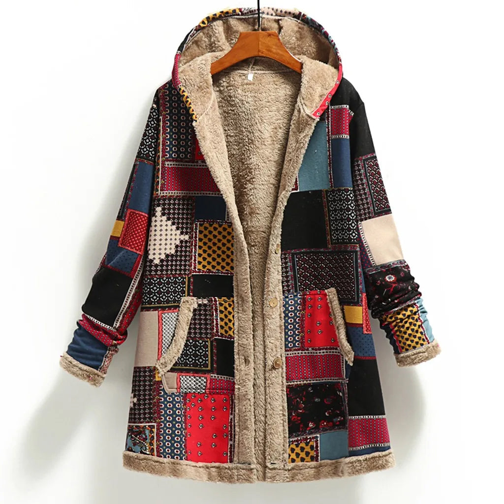 Giuliana Fuzzy Patchwork Jacket