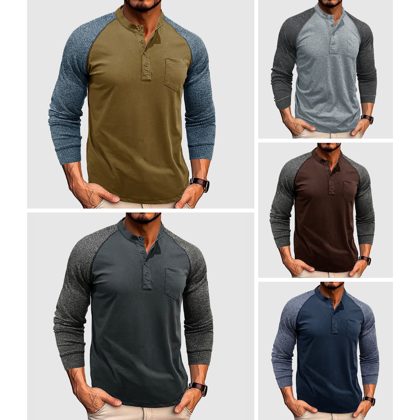 Lorenzo Vitali Dual Tone Henley Shirt