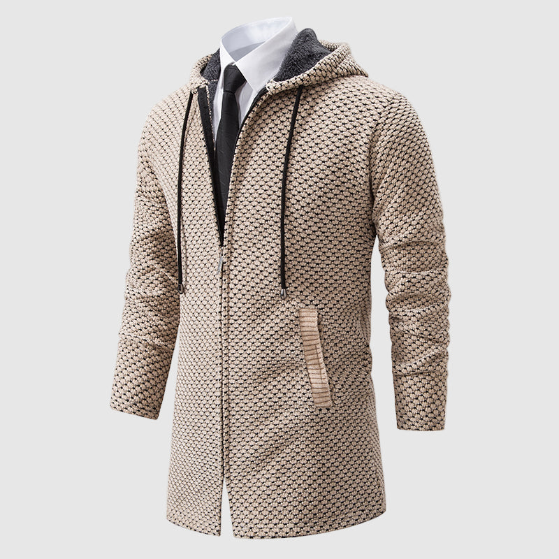 Lorenzo Vitali Textured Knit Hooded Coat