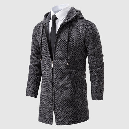Lorenzo Vitali Textured Knit Hooded Coat