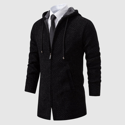 Lorenzo Vitali Textured Knit Hooded Coat