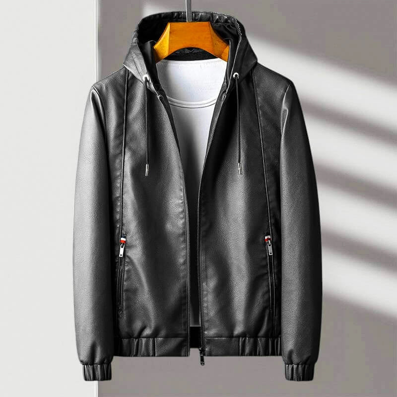 Roberto Russo Hooded Leather Jacket