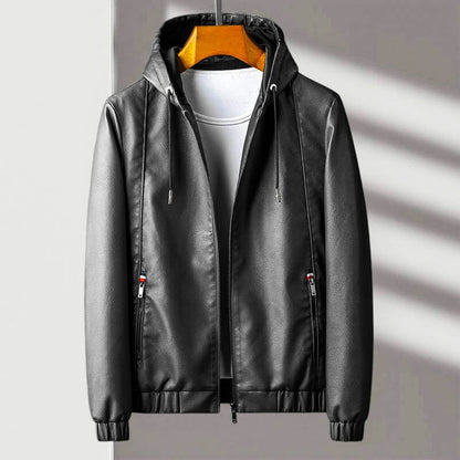 Roberto Russo Hooded Leather Jacket