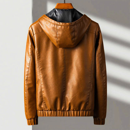 Roberto Russo Hooded Leather Jacket