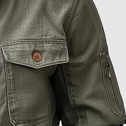 Theodore Willow Linen Bomber Jacket