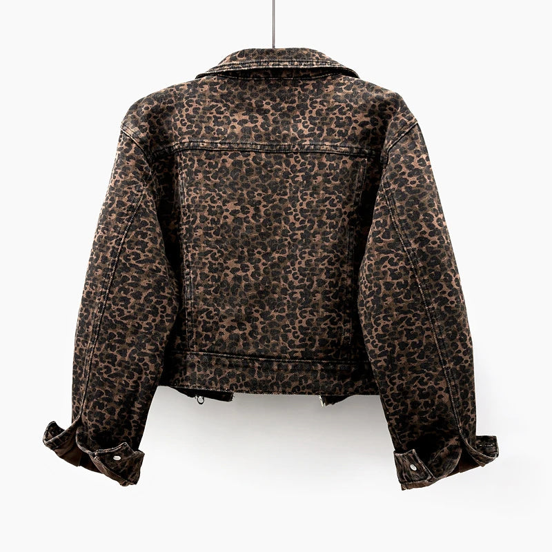 Valentina Rossi Leopard Denim Jacket