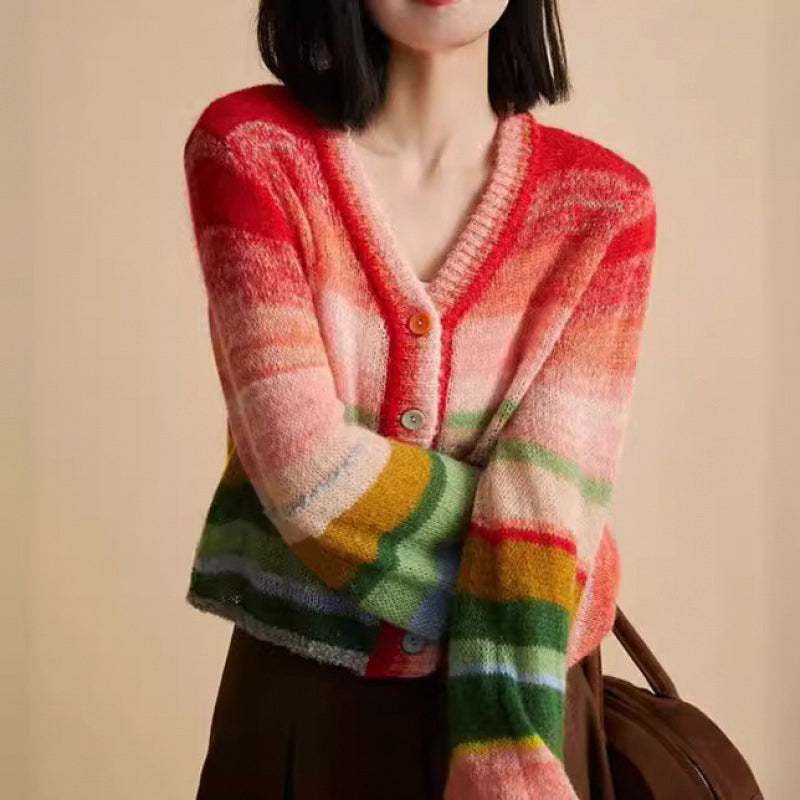 Valentina Rossi Rainbow Knitted Cardigan