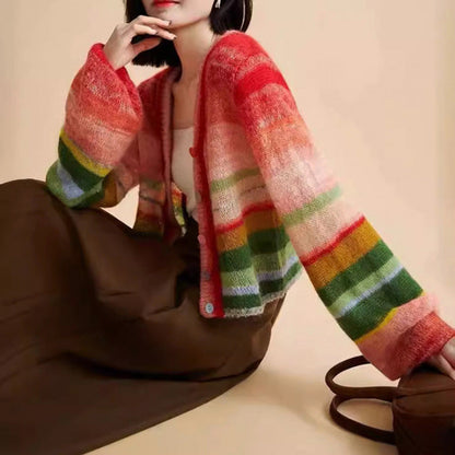 Valentina Rossi Rainbow Knitted Cardigan