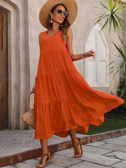 Lone - Casual Loose-Fit Dress with Ruffle Hem