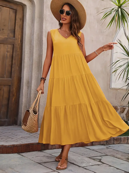 Lone - Casual Loose-Fit Dress with Ruffle Hem